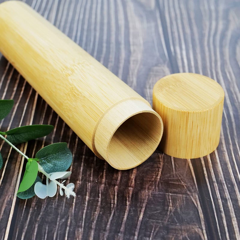 AODIYA Set of 2 Small Bamboo Scattering Urn Tubes and Gray Velvet Bags for Spreading Human Male Female Pet Dog Cat Cremation Ashes - Image 4